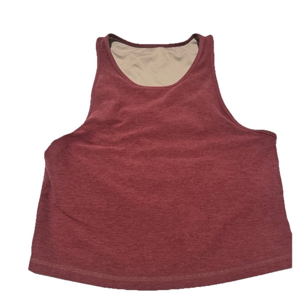 Vuori Elevation Plyo Tank Top Medium Burgundy Red Heather Athletic Tee Shirt